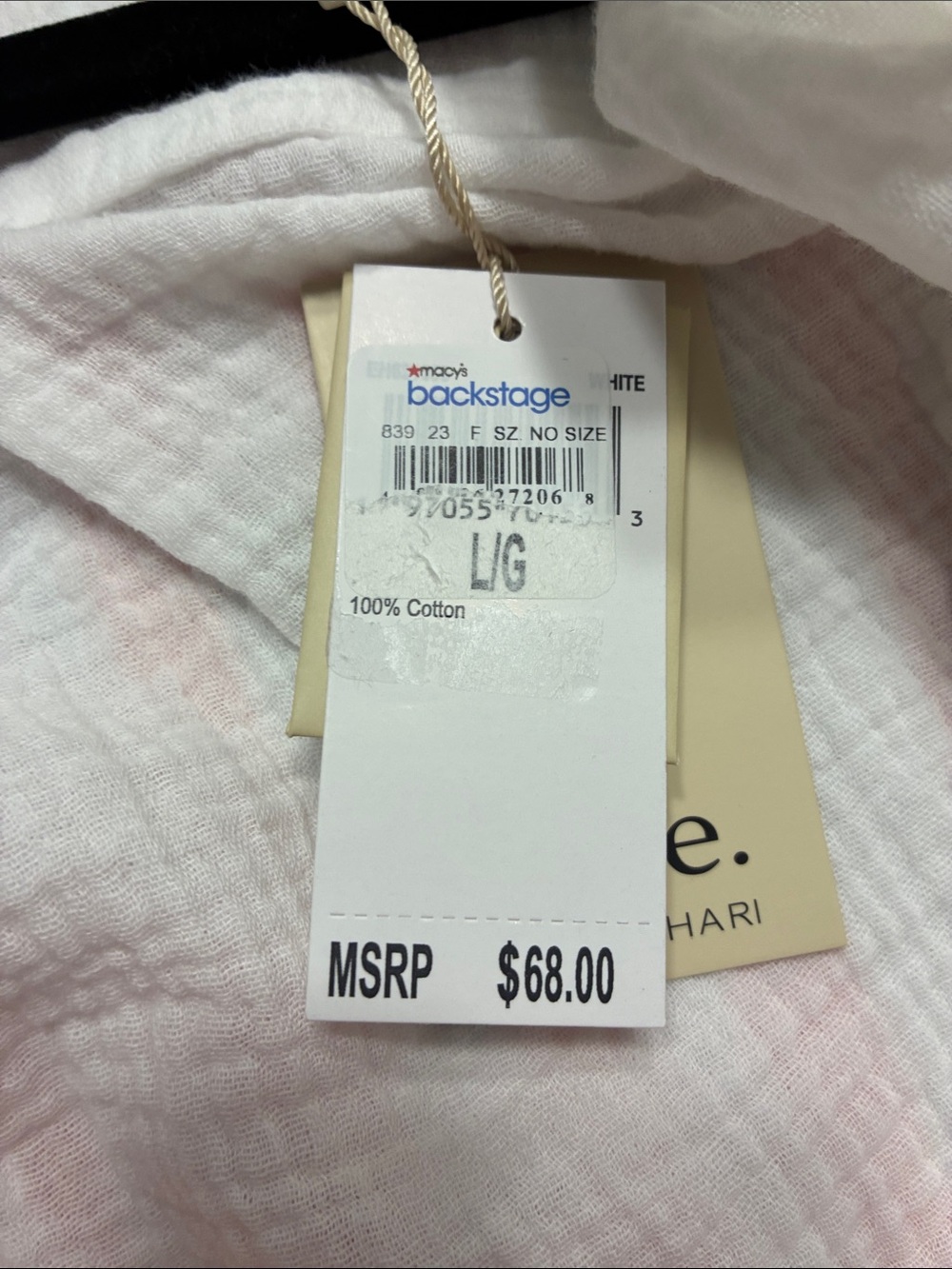 Elie Tahari White Textured Cotton Button-Down Shirt - Picture 14 of 14